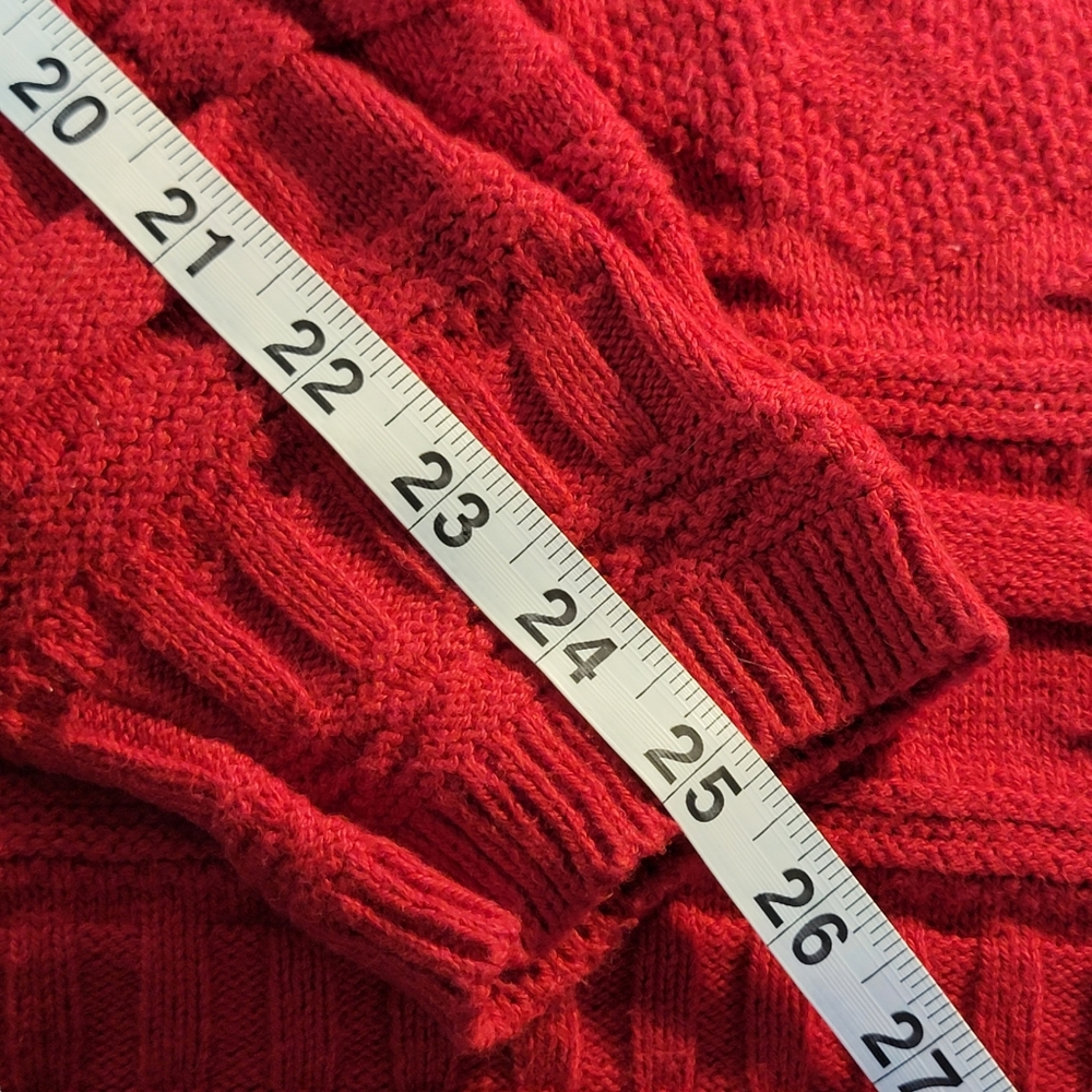 Par Four Cable 3D Knit Red Cold Weather Winter Sweater Men's XXL - Picture 12 of 12